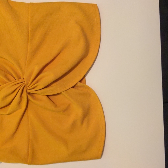 Zara, M, Mustard Yellow, Spaghetti Strap Crop Top - Picture 6 of 6